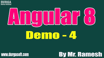 Angular 8 tutorial || Demo - 4 || by Mr. Ramesh On 26-12-2019