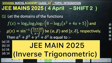 Q) Let the domains of the functions 𝑓(𝑥)=log_4 log_3 log_7 (8−log_2 (𝑥^2+4𝑥+5)) and 𝑔(𝑥)=sin^(−1) ((