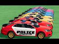 TRANSPORTING MEGA ALL COLORED POLICE CARS WITH BIG TRUCKS! Farming Simulator 22