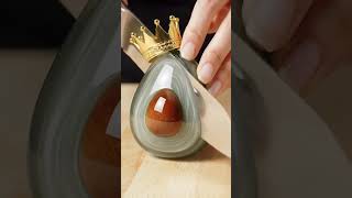 cutting glass avocado ASMR
