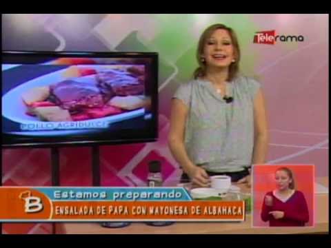 Ensalada de papa con mayonesa de albahaca