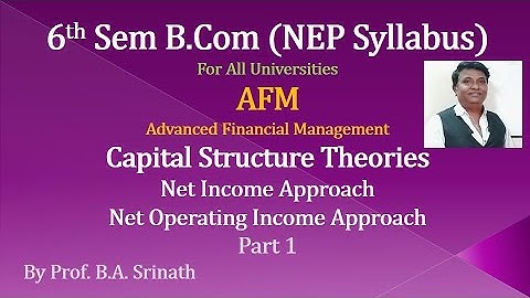 AFM 6th Sem B.Com - Capital Structure Theories - Net Income Approach Problem 1