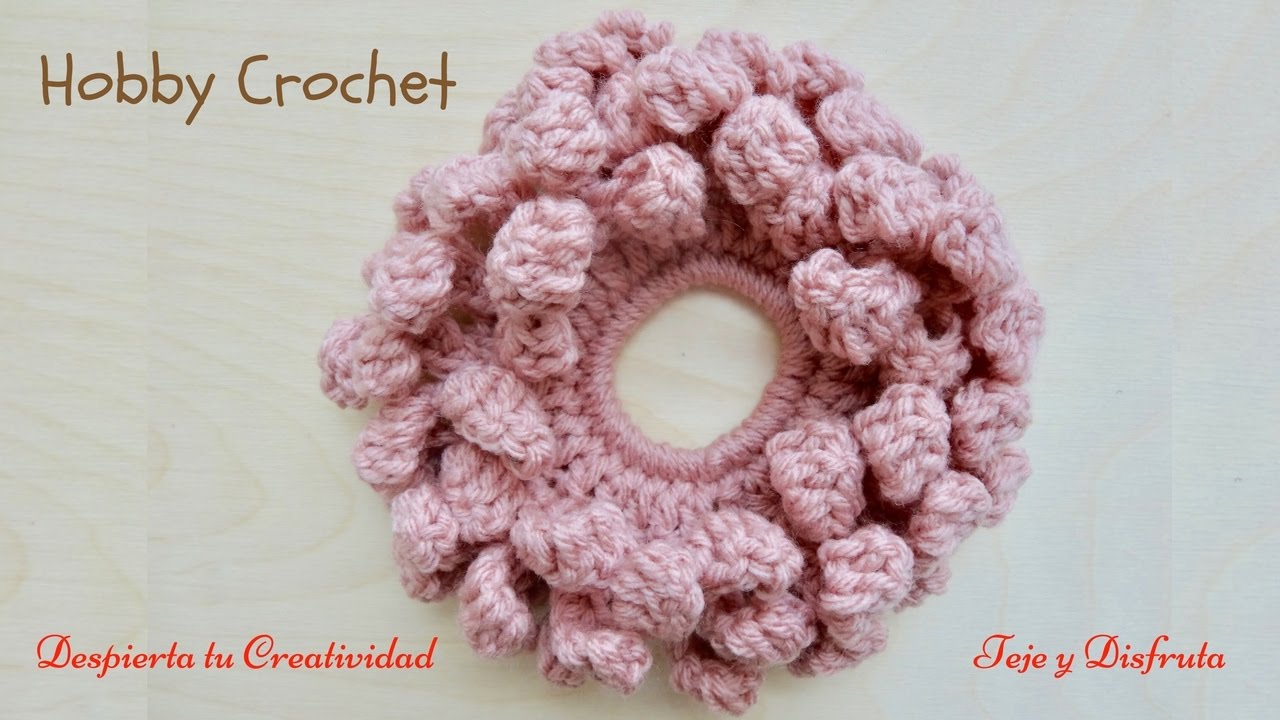 Coleta o Colets rosada a crochet paso a paso.