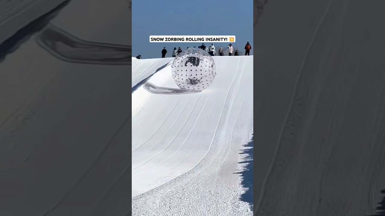 Insane Snow Zorbing Adventure – Rolling Downhill Like a Pro! 