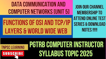 Computer Network- functions of OSI and TCP/IP & WWW unit(5) [PGTRB]