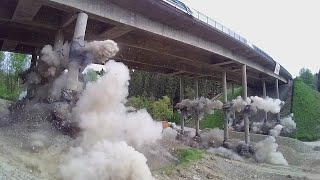 Sprengung Talbrücke Öhringhausen in Olpe am 28.04.2018