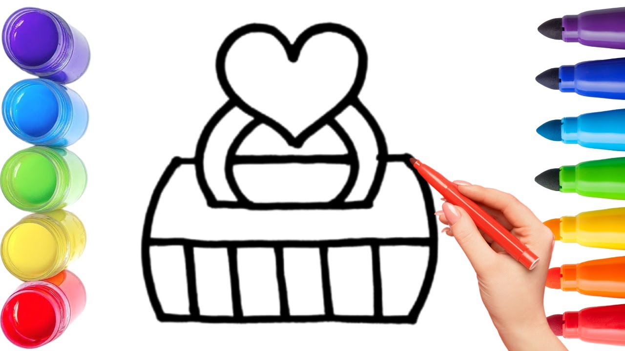 Как нарисовать милое кольцо. Рисование, раскрашивание и живопись для детей и малышей_🌈🎨