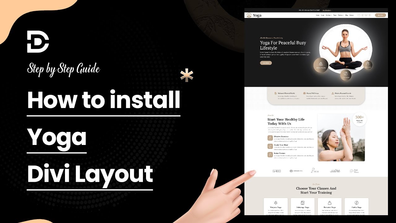 How to install the Yoga Divi layout on your website