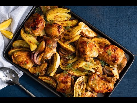 cuisses-de-poulet-rôties-au-four-avec-fenouil-et-pommes-de-terre
