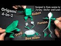 Transforming origami frog  person  robot  alien        