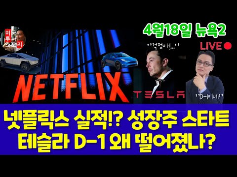 미국주식시황/넷플릭스 실적! 성장주 실적 스타트!/테슬라 실적발표 D-1 떨고있나?/ 그밖의 전기차 흐름/엔비디아 왜 올랐나?/라파엘 보스틱 제임스 블러드! #tesla $tsla