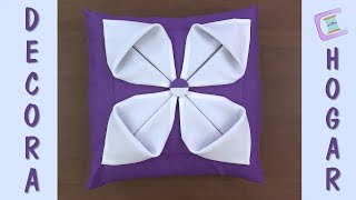 💜💜Cojín Drapeado Flor 4 Pétalos Espléndida 💜💜- Capítulo 1 de 1 - SMOCKING CUSHION- CAPITONE