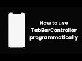 How to use TabBarController programmatically | Swift | Xcode 15.2