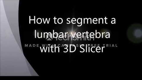 Video tutorial 3DSlicer vertebra
