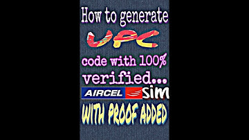 Aircel UPC Code generate no. 9852012345 Option नही आ रहा और सिम कार्ड कटा है तो देखो ये वीडियो |