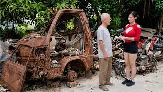 Timelapse: Genius Girl's Restart A Retired Old Man's Daewoo Truck (500kg) Abandoned For 30 Years