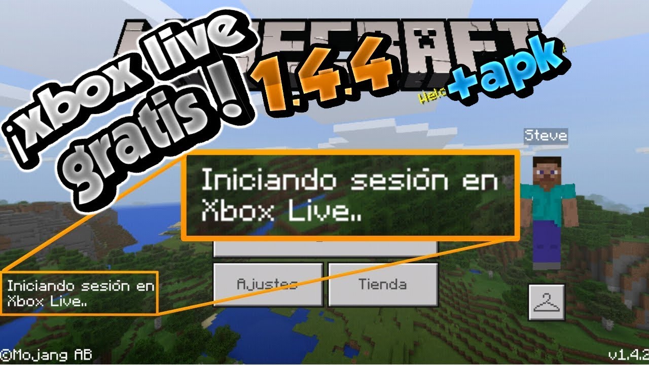 MINECRAFT PE 1.4.4 CON XBOX LIVE GRATIS Y SIN LICENCIA
