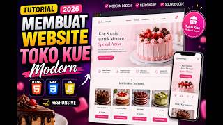 Tutorial Website Membuat Website Toko Kue Modern 2026 HTML CSS JavaScript Responsive