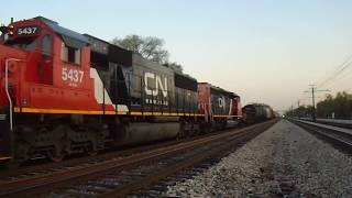 Awesome EMD Canadian National Lashup In Two Locations + Metra! - 5/12/17