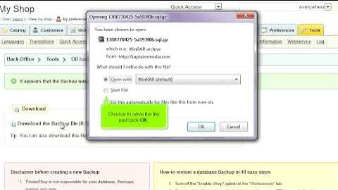 How to backup and restore your database in PrestaShop