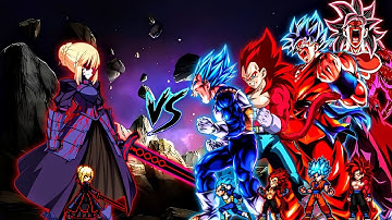 Alter Saber TP OP V2 (New) VS Fusion Vegito OP (Goku & Vegeta) & Fusion GogetaSSJ4 OP (G&V) in Mugen