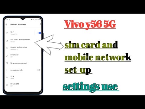 Vivo y56 5G sim card and mobile network set-up settings features use