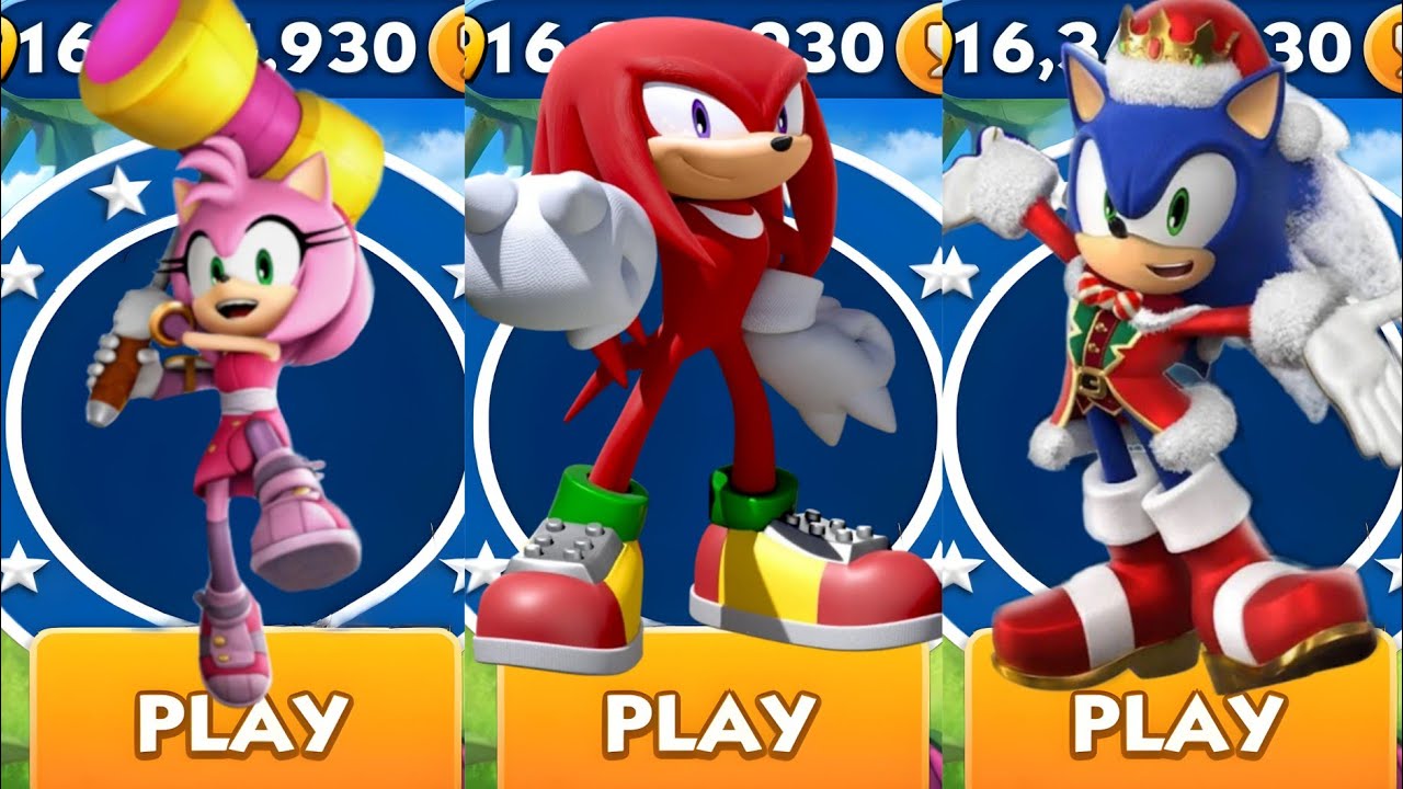 Sonic Dash - Sport Amy VS Knuckles Dash VS Snowdrift Sonic _ Movie ...