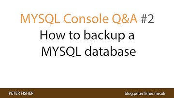 MYSQL Console Q&A #2 How to backup a database