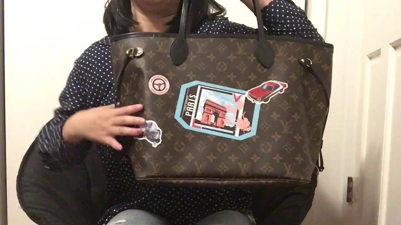 Louis Vuitton Monogram Neverfull MM World Tour M42844 w/ Wristlet