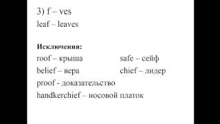Английский язык (Множественное число существительных) Английский язык (Множественное число существительных)