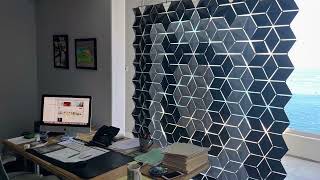 Sliding Hanging Room Dividers [REAL INSTALLATION] | Ocean View Home Office Partitions by Bloomming