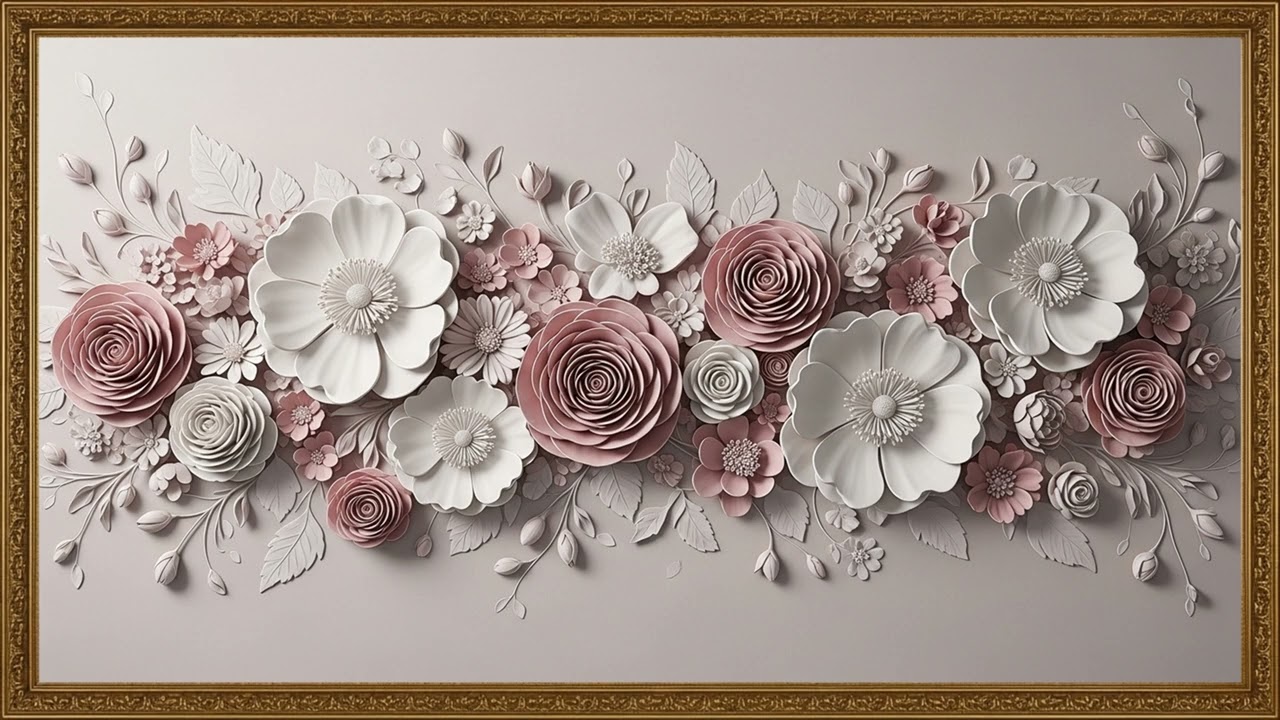 Sculpted Blush Bloom Canvas | Elegant Interior Art Display