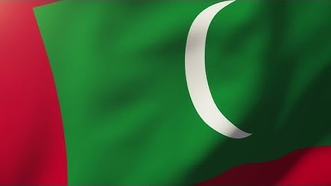 4K Maldives flag waving in the wind. Looping sun rises style. Animation loop Stock video