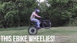 I BUILT AN E-BIKE THAT WHEELIES! / 1ST TEST RIDE
