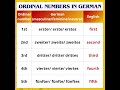 Ordinal Numbers in German with English...Part-1 #lernendeutsch #deutsch #deutschland #learngerman