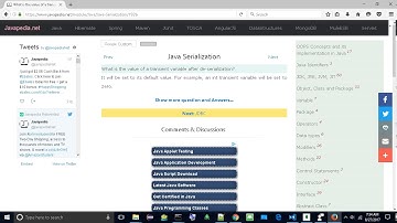 What is the value of a transient variable after de-serialization? | javapedia.net
