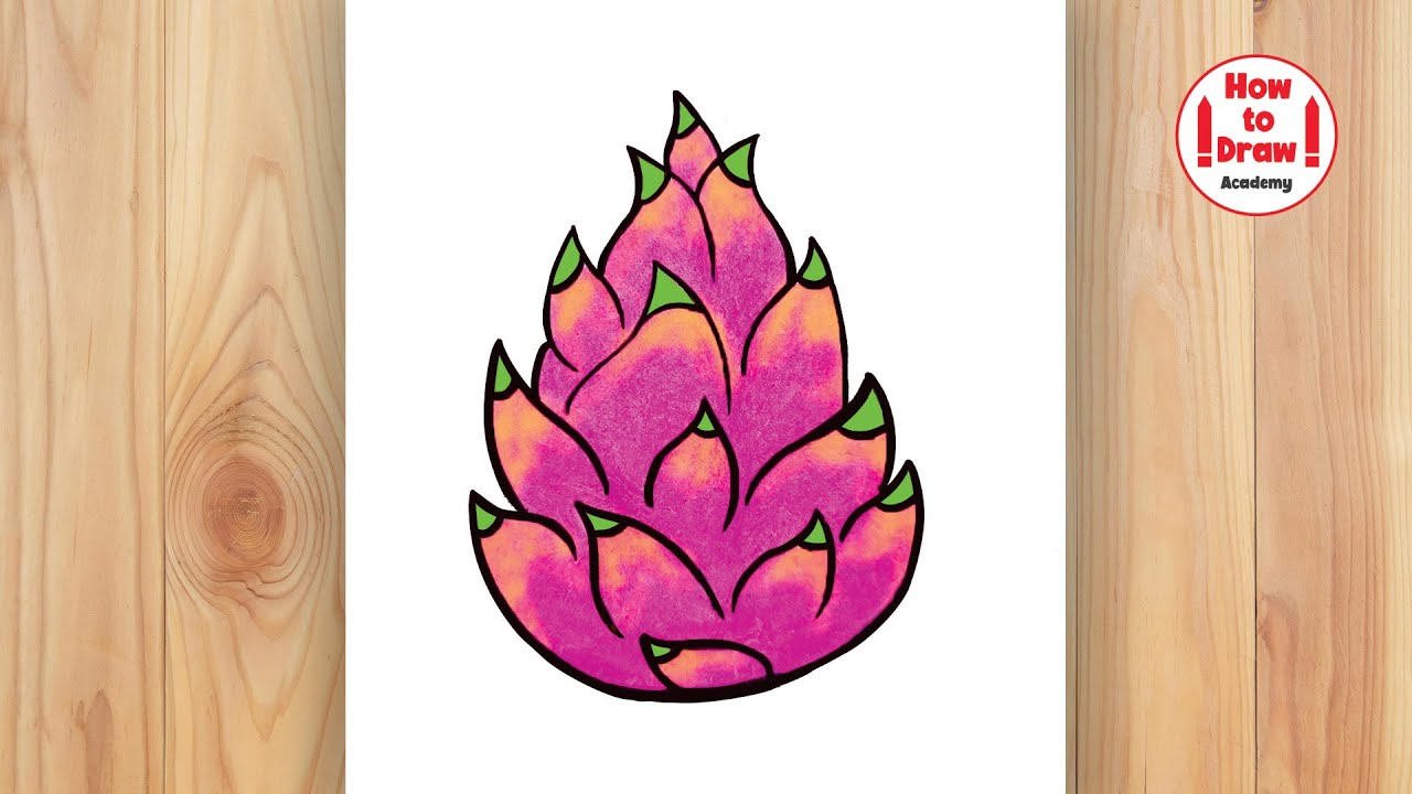 Dragon Fruit Drawing ll Dragon Fruit Drawing Step by Step ll Dragon