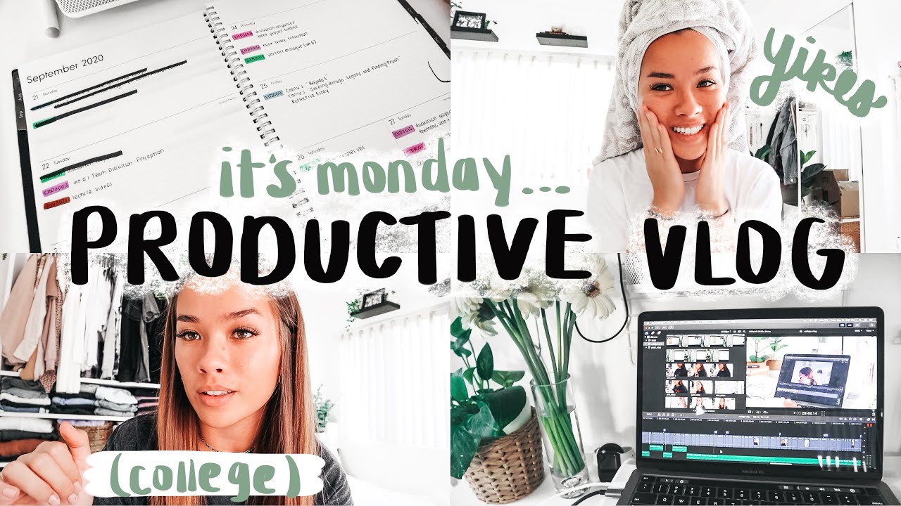 PRODUCTIVE (ONLINE) COLLEGE VLOG | Zoom University, Trader Joe's Haul, P.O. Box, Editing & Homework!