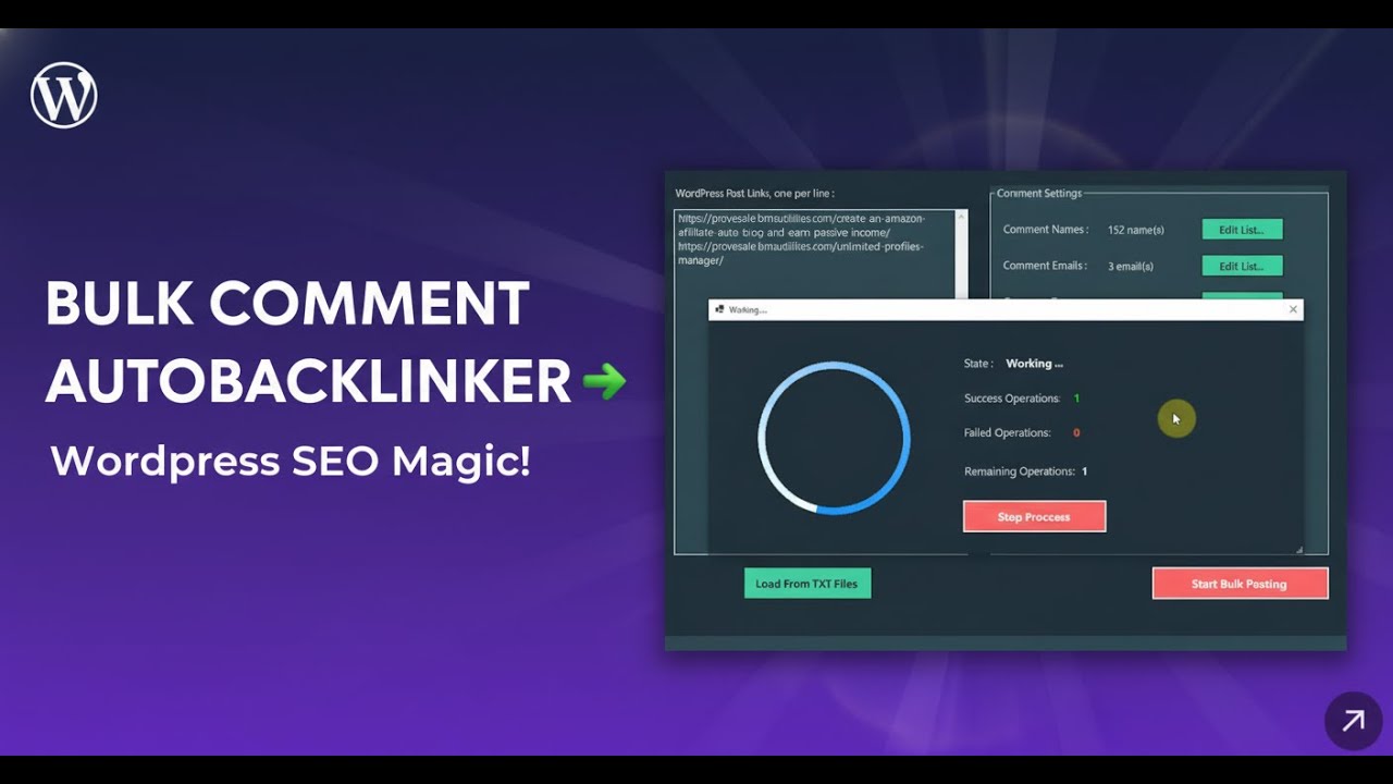 WordPress Bulk Comments AutoPoster | Build Unlimited Backlinks with SEO Automation | Reseller Rights