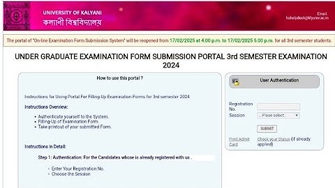 Kalyani University 3rd semester NEP examination form fill up 2025 || KU 3rd sem NEP exam date 2025