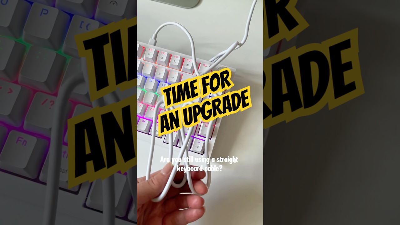 Time for an upgrade! This coiled keyboard cable is a MUST 🔥 #tech #keyboard #lsb