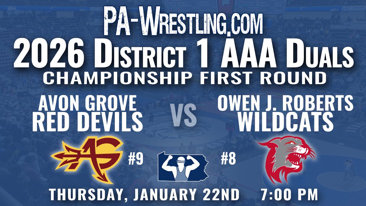 2026-01-22 Avon Grove at Owen J. Roberts (District 1-AAA duals first round)