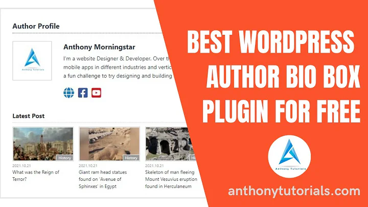 Best WordPress Author Bio Box Plugin for Free -  Anthony Tutorials