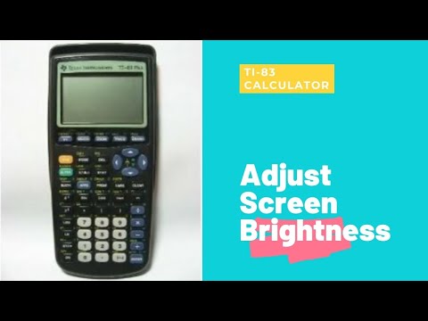 TI-83 Calculator- Adjust Brightness