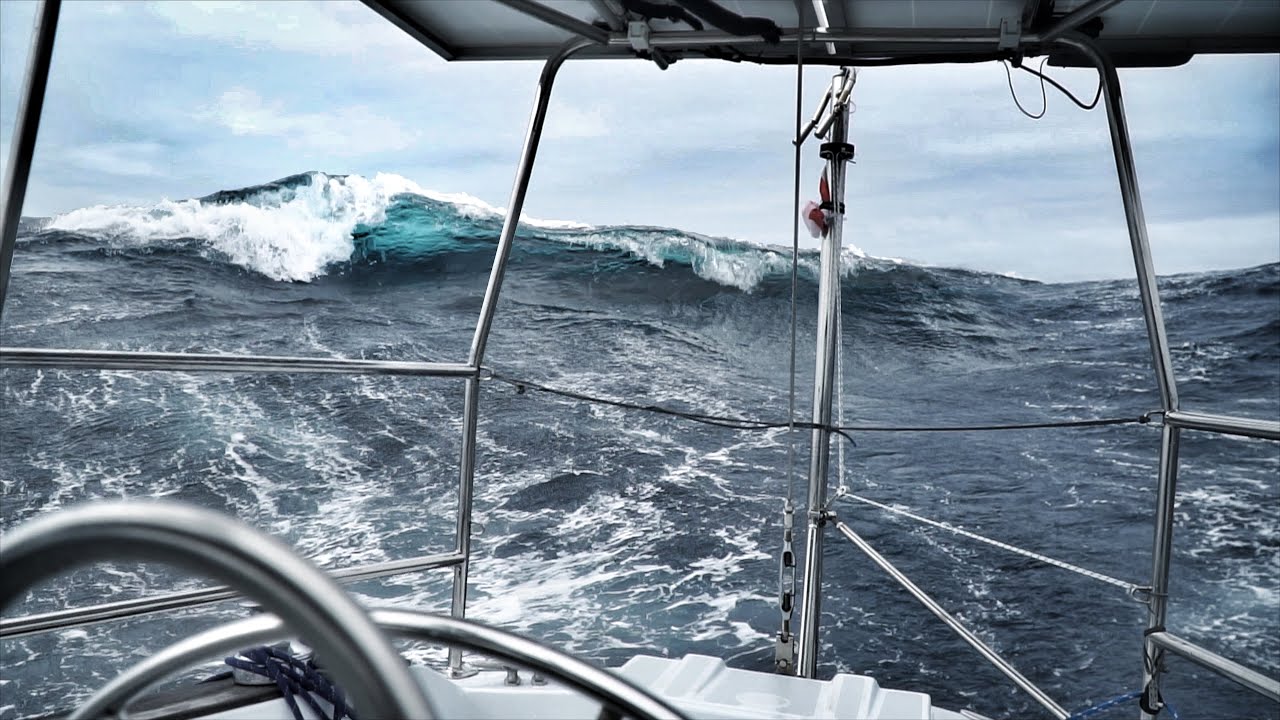 motorboat in waves