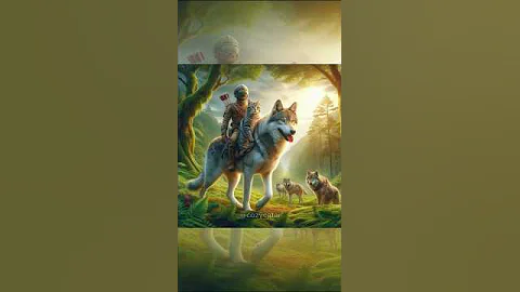 Watch the video about Cat and Wolf Team Up with a Forest Guard! #cuteanimals #cat #cute #ai #meow #meowcat #catlover