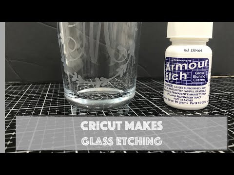 Etched glass using vinyl stencil and Armour Etch