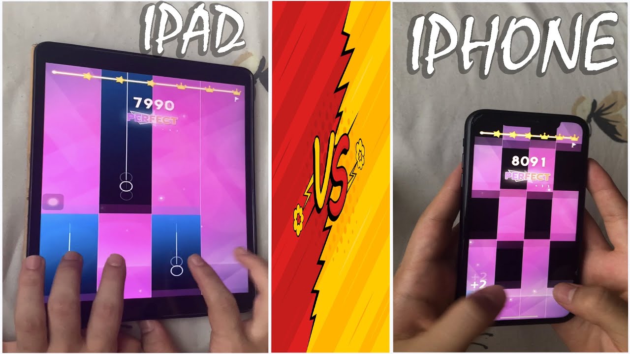 Magic Tiles 3 - IPAD vs IPHONE (THE END OF THE GAME) نهاية اللعبة😱 ...