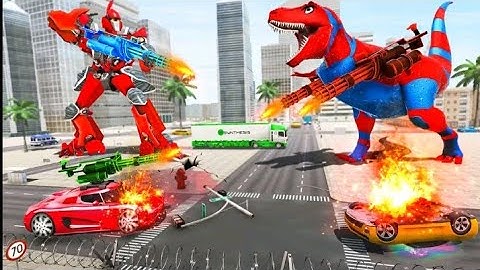 daynasor vs.  robots fight  new gameplay video robots games new game funny games offline games