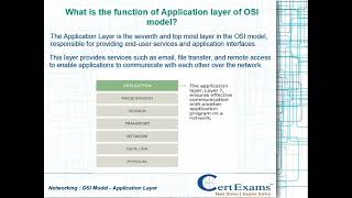 What is the function of Application layer of the OSI model?